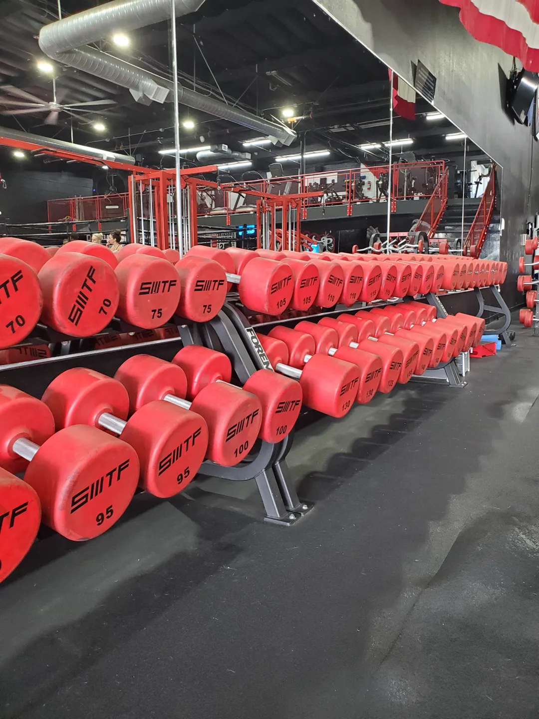 The dumbbell rack at Legacy Performance Institute